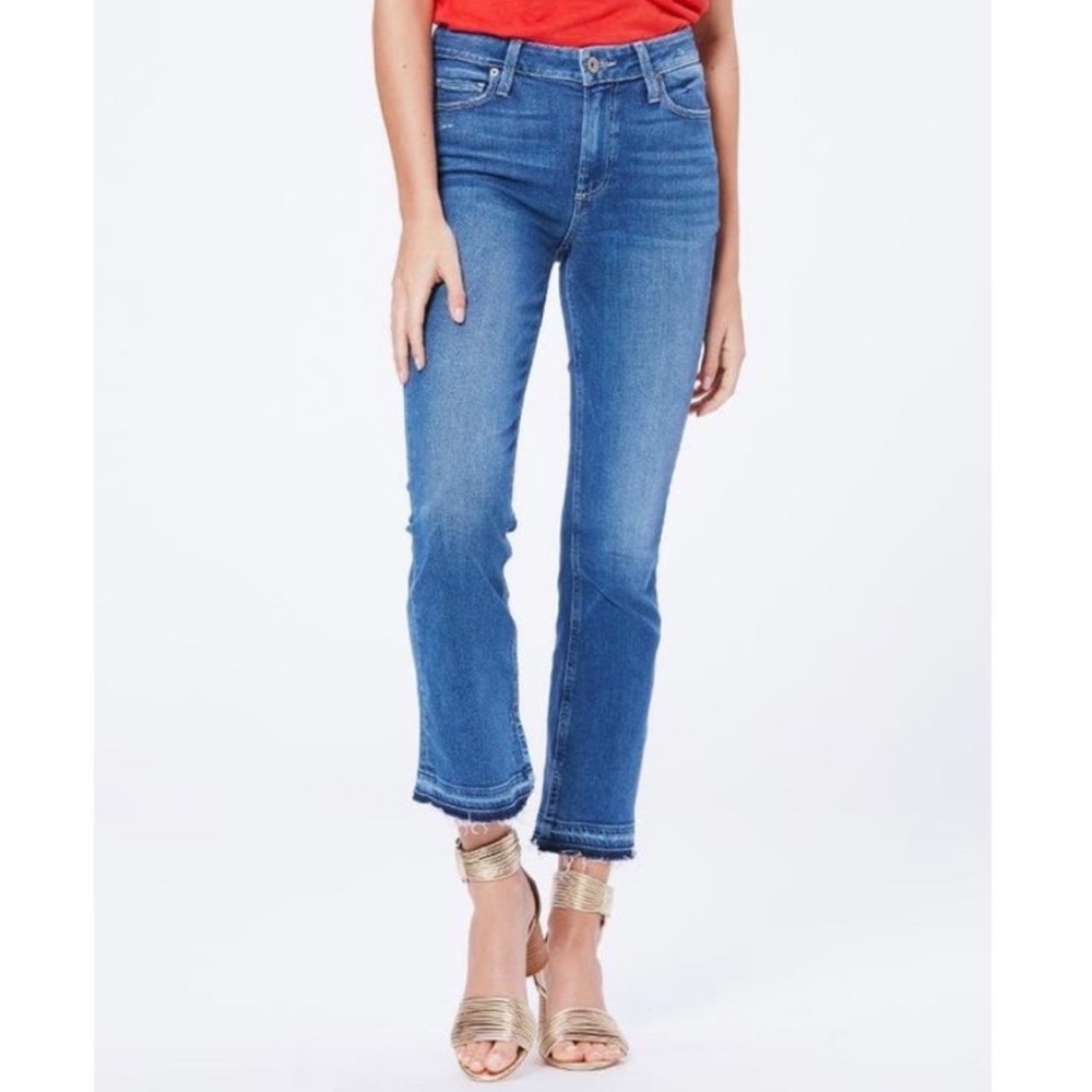 NWT ♥️ PAIGE High Rise Colette Slim High Waist Crop Flare Jeans Distressed